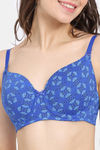 Rosaline Padded Wired 3/4th Coverage T-Shirt Bra - Beaucoup Blue — thumbnail 4